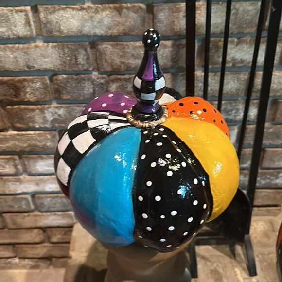 Whimsical Hand Painted Pumpkin - Picture 2 of 4